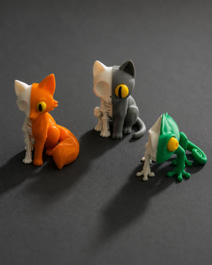 Skeleton Toy Collection (Fox/Cat/Chamelion)